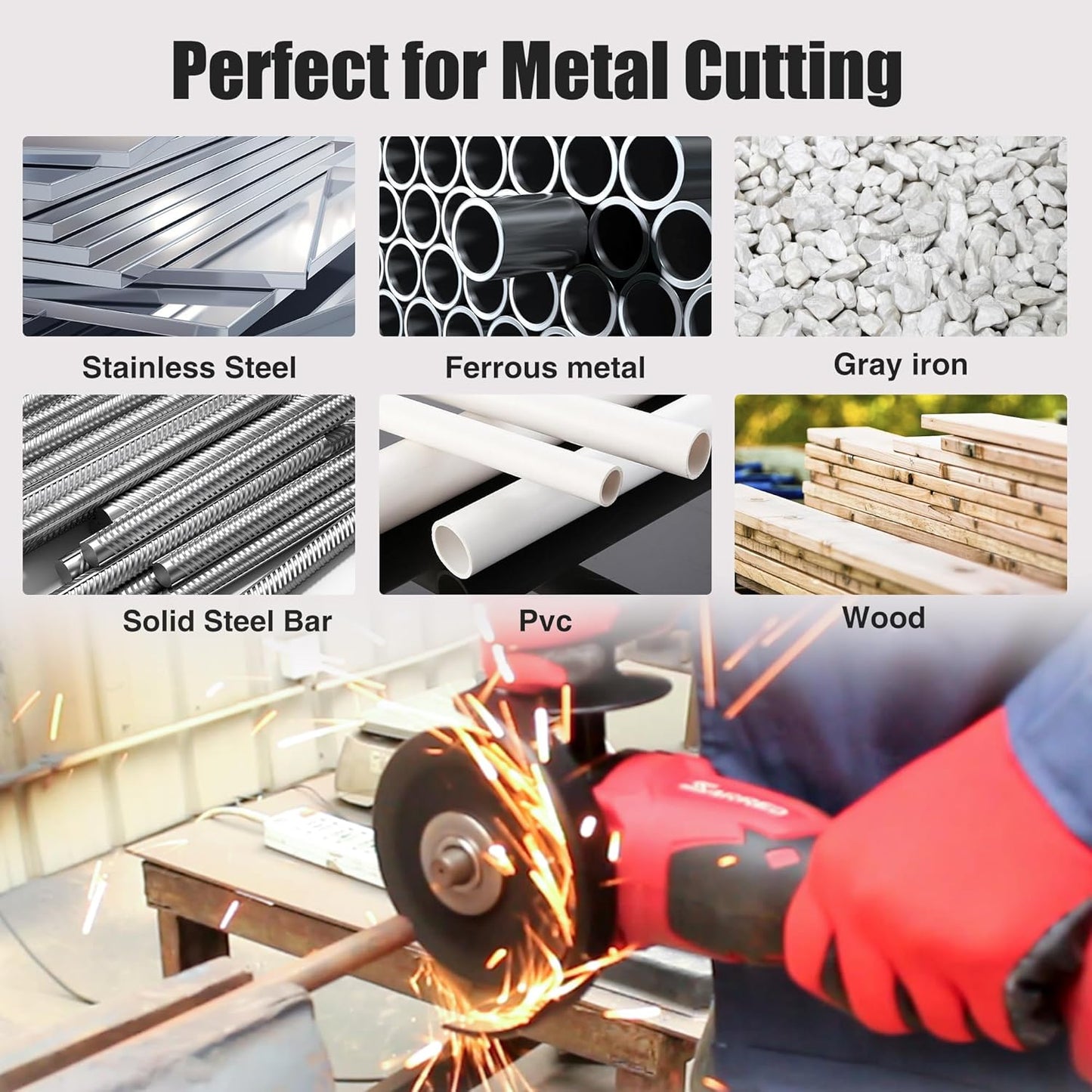 Cut off Wheels 4-1/2", 50+5 Pack Metal Cutting Wheel,Thin 4.5” Metal & Stainless Steel Fast Cutting Discs for Angle Grinder - 7/8" Arbor Hole