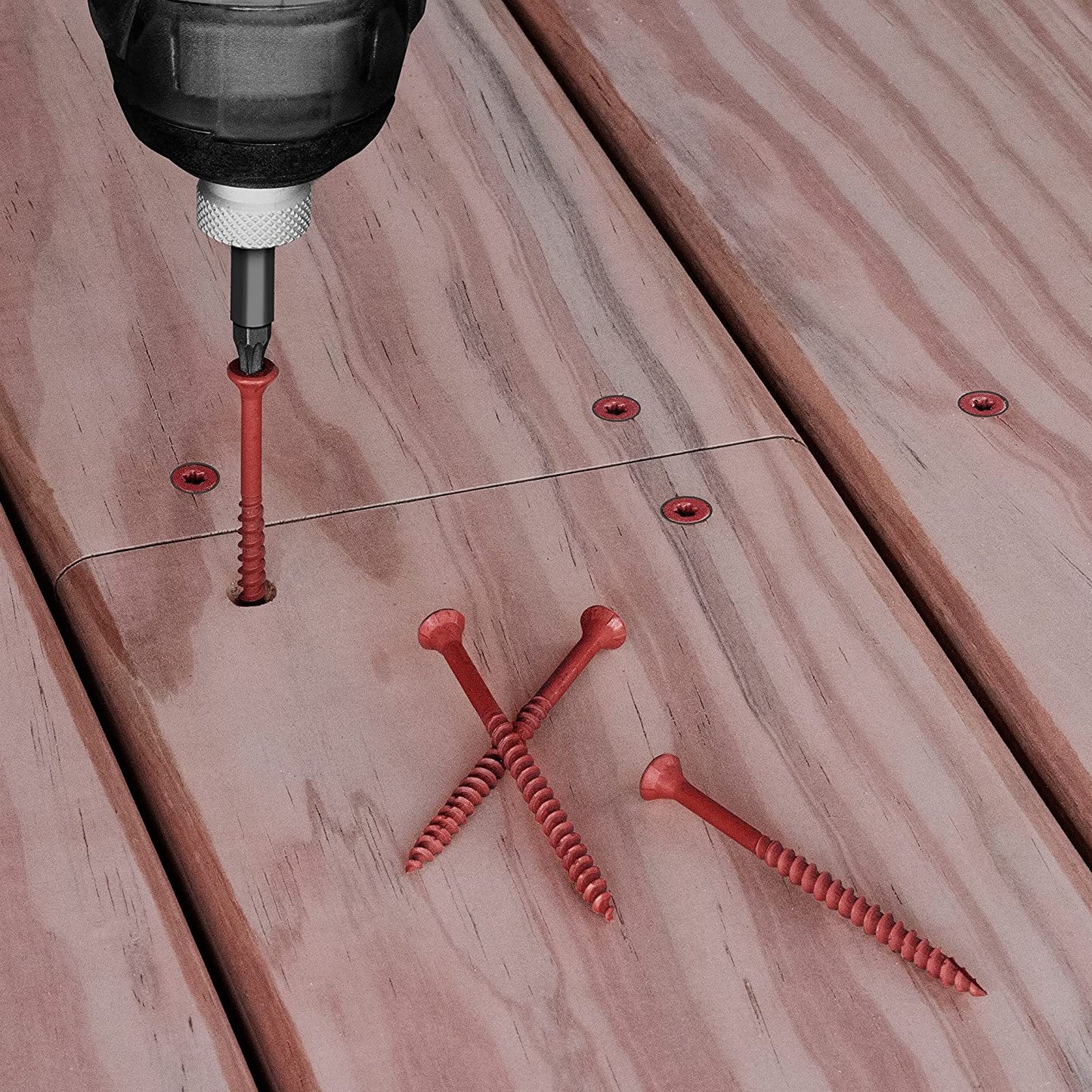 48424 Wood Screws #8 X 1-1/4", Red, 1Lb Box