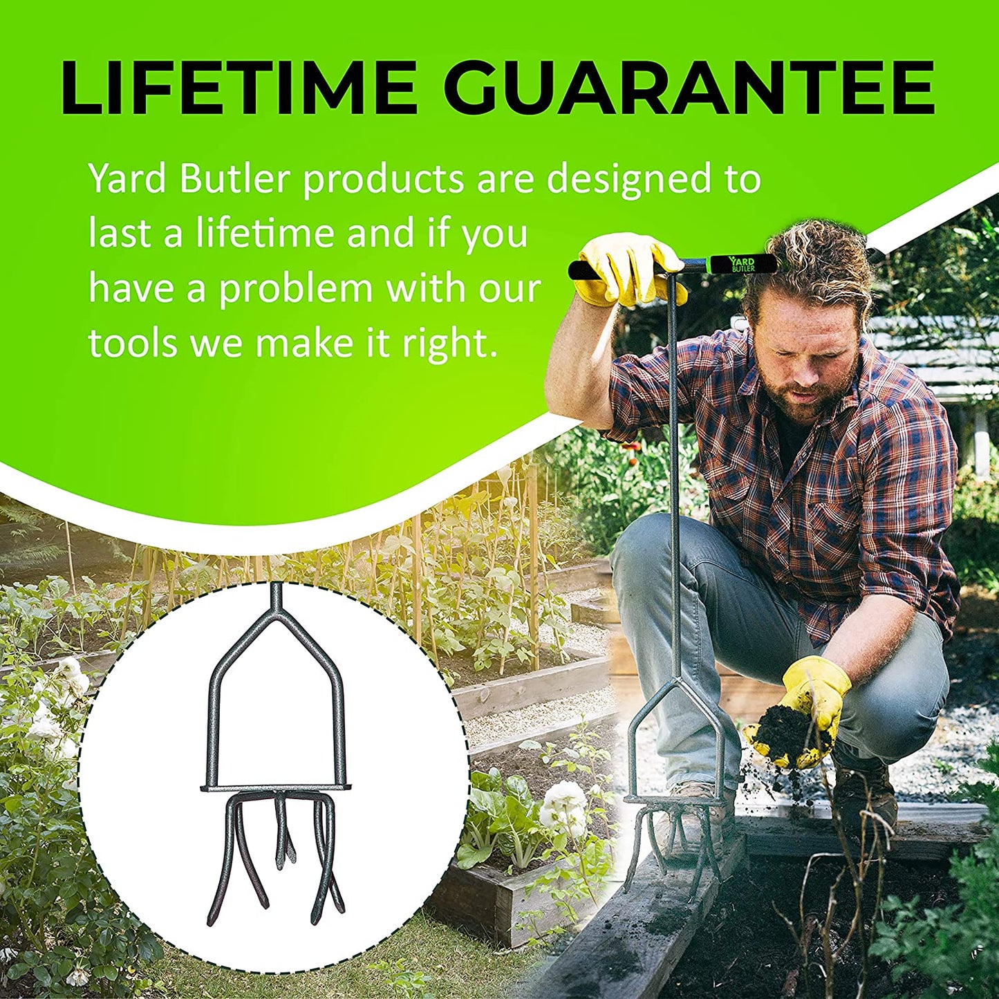 Twist Tiller Garden Cultivator & Hand Tiller Heavy Duty Garden Claw Hand Tool - ITNT-4
