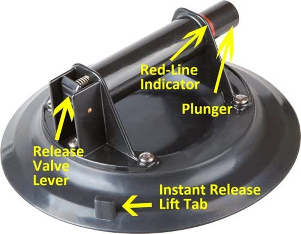 10" Vacuum Suction Cup Heavy Duty Glass Lifter with ABS Handle and Hand Pump Suction Cups for Glass & Granite Lifting