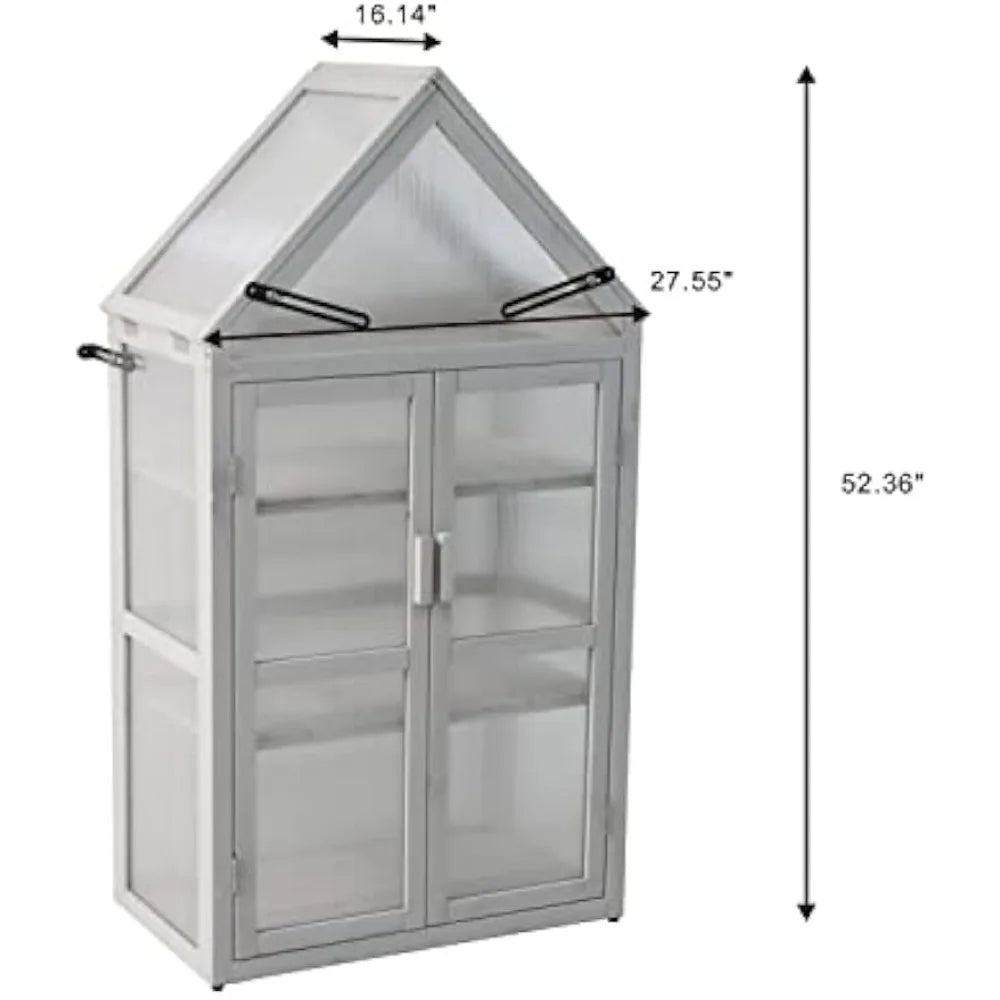 3 Tier Mini Greenhouse Kit, Outdoor Plant Stand W/ 2 Windows, Small Greenhouse, Plant Stand Indoor