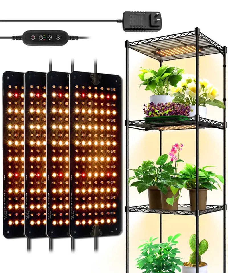 Barrina 1FT Ultra-Thin LED Grow Light,10W,Full Spectrum with 3 Spectrum Modes and Timer,Dc10