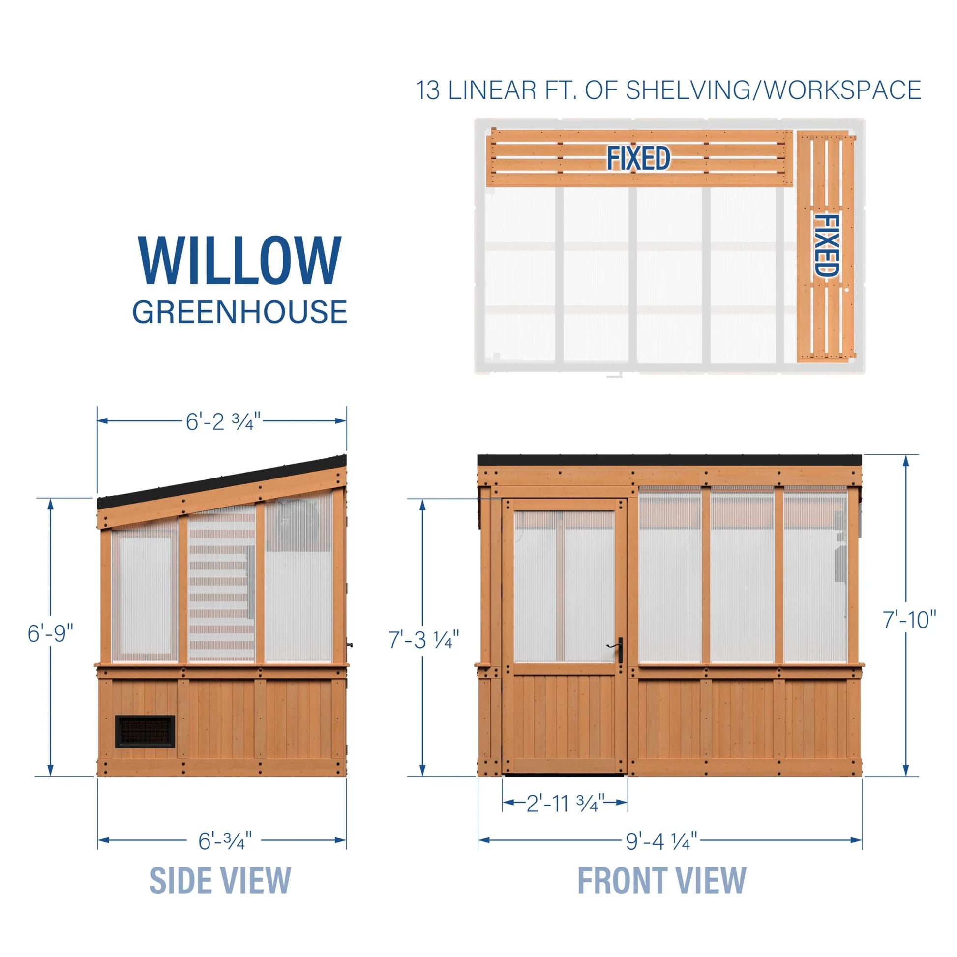 9 X 6 Willow Greenhouse