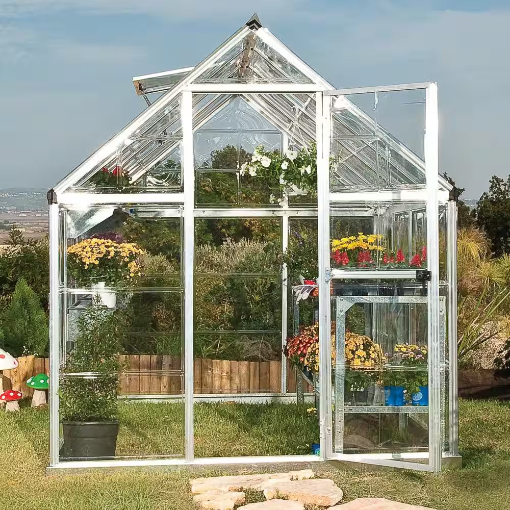 Harmony 6 Ft. X 4 Ft. Silver/Clear DIY Greenhouse Kit