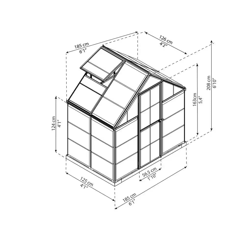 Harmony 6 Ft. X 4 Ft. Silver/Clear DIY Greenhouse Kit