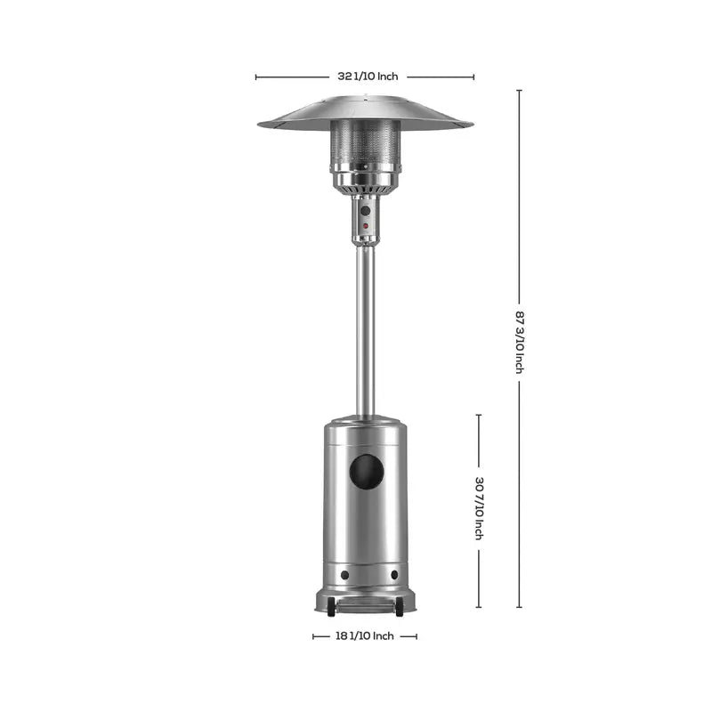 Highland 47,000 BTU Standing Propane Patio Heater, Gray