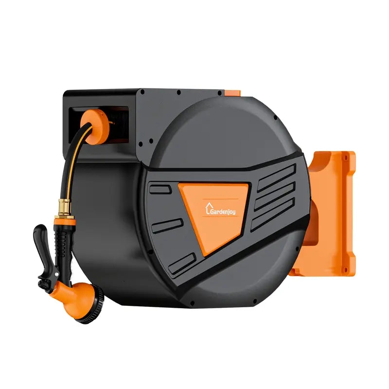 Gardenjoy Retractable Garden Hose Reel-5/8In-65Ft-Orange