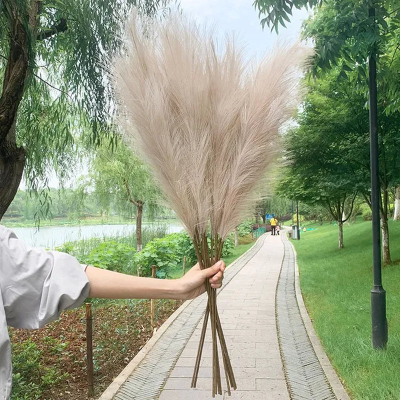 100-120Cm Big Silk Pampas Grass Flowers Pantas Artificiales Para Decoracion Simulation Plants for Home Decor Wedding Decoration