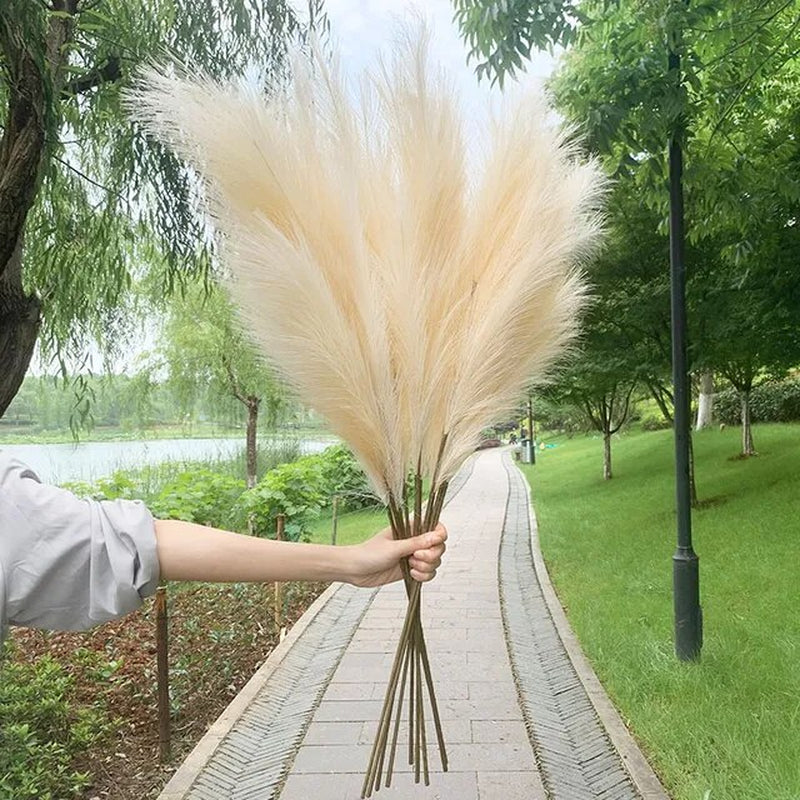 100-120Cm Big Silk Pampas Grass Flowers Pantas Artificiales Para Decoracion Simulation Plants for Home Decor Wedding Decoration