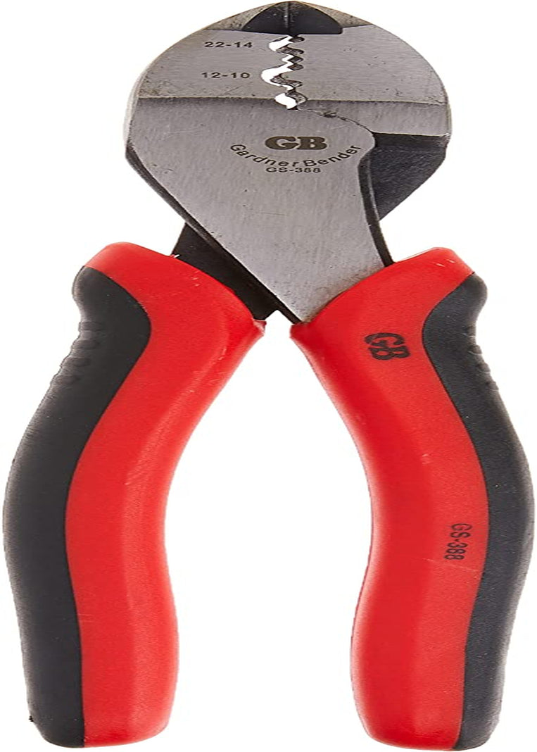 GS-388 Electrical Pliers, Crimper & Cutter, Comfort Grip, Aluminum & Copper Wire, Hand Tool, 8 In. , Red