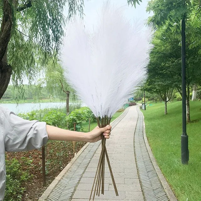 100-120Cm Big Silk Pampas Grass Flowers Pantas Artificiales Para Decoracion Simulation Plants for Home Decor Wedding Decoration