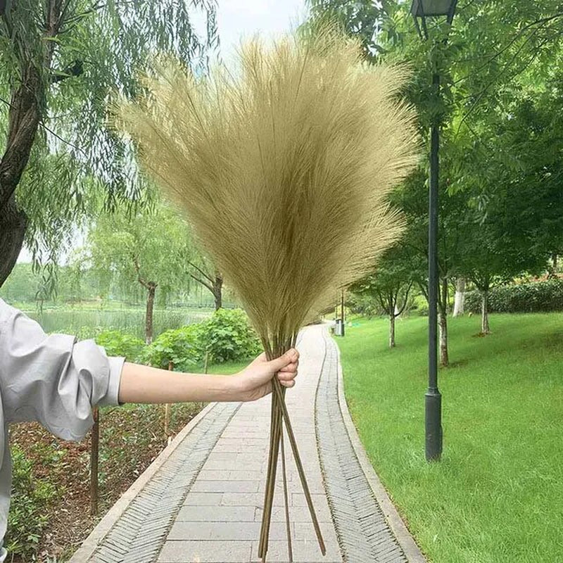 100-120Cm Big Silk Pampas Grass Flowers Pantas Artificiales Para Decoracion Simulation Plants for Home Decor Wedding Decoration