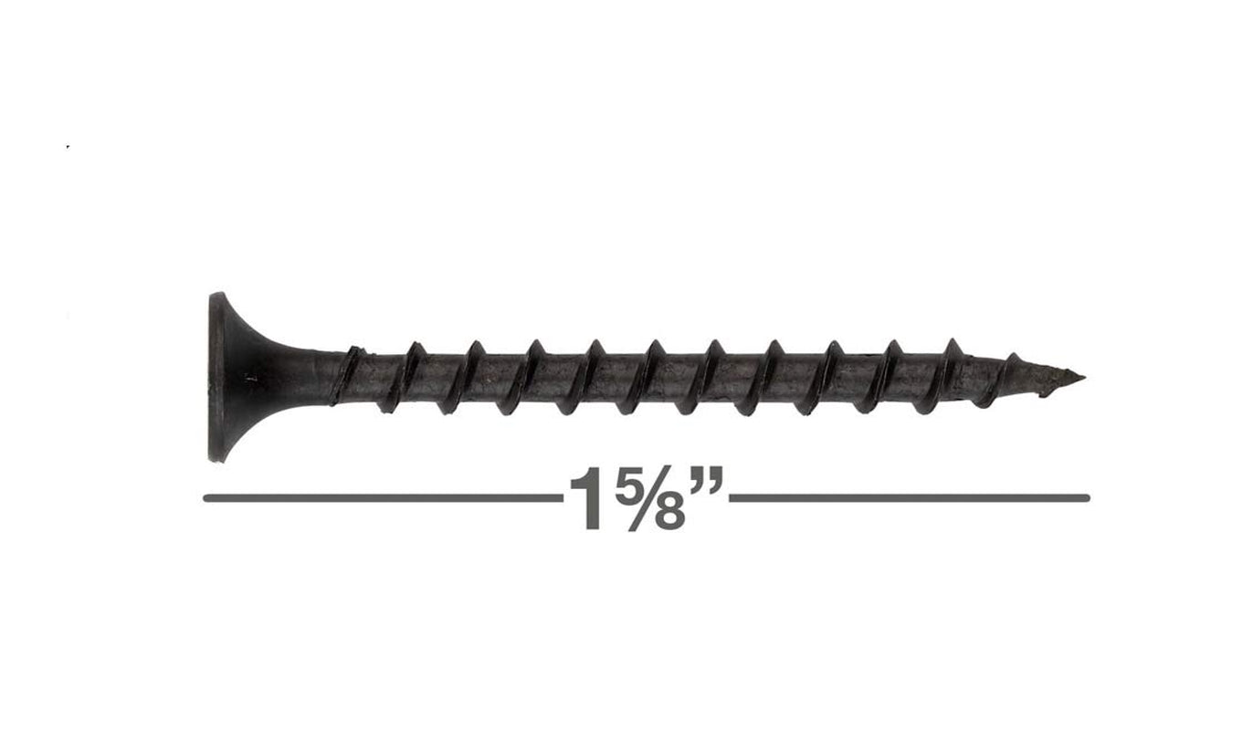 #6 Coarse Thread Sharp Point Drywall Screw with Phillips Drive #2 Bugle Head, 1 Lb/Pound, Black, Ideal Screw for Drywall Sheetrock, Wood and More, 1-5/8 Inch, 210 Pack