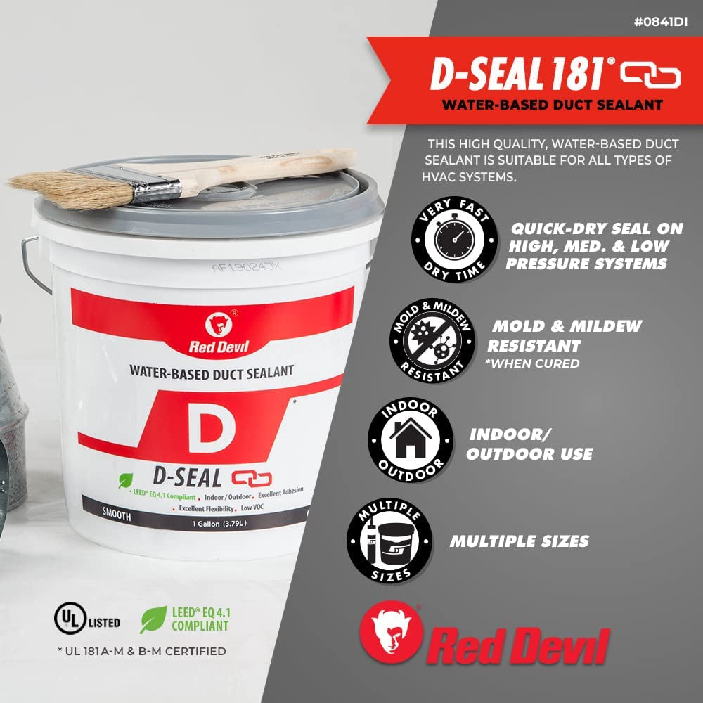 0846DS RD-DS 181 Acrylic Latex Duct Sealant, 10.1 Oz, Gray, 12 Pack