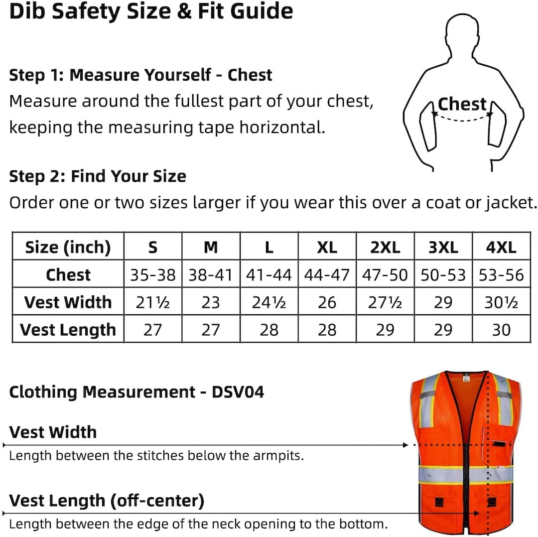 Vest Reflective Orange Mesh, High Visibility Vest with Pockets and Zipper, Heavy Duty Vest Made with 3M Reflective Tape 2XL