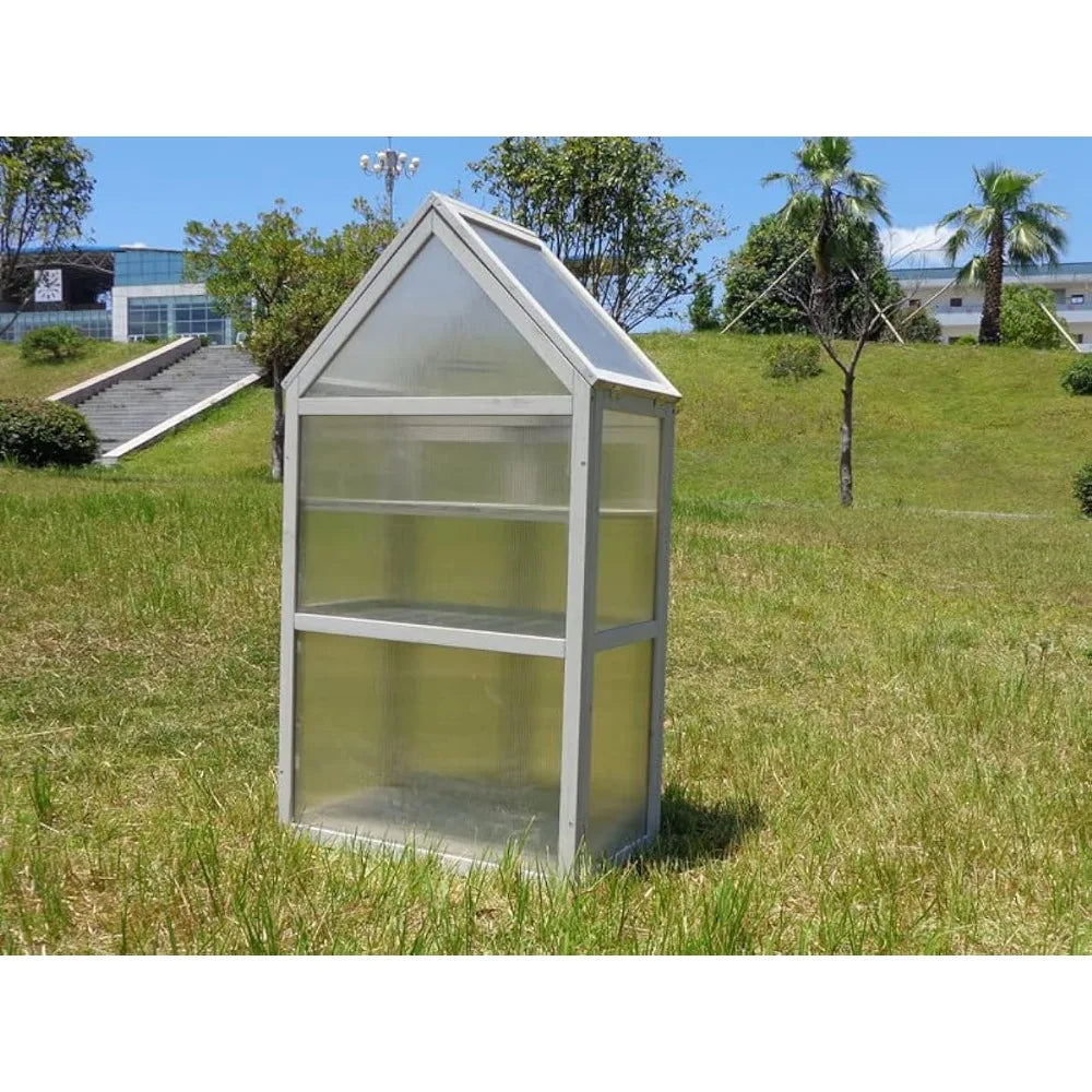 3 Tier Mini Greenhouse Kit, Outdoor Plant Stand W/ 2 Windows, Small Greenhouse, Plant Stand Indoor