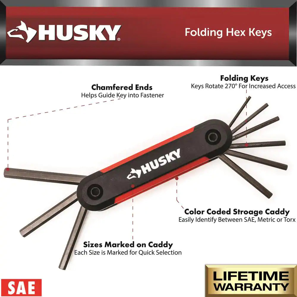 Sae/Metric Folding Hex Key Set with Bonus Torx Set (3-Piece)