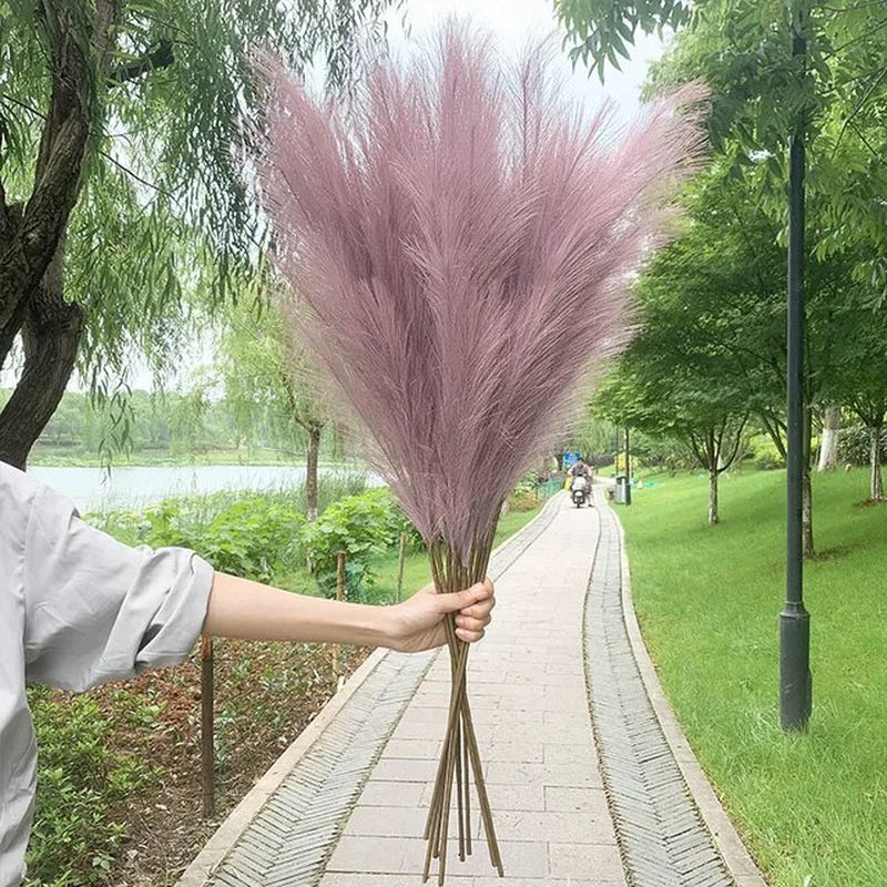 100-120Cm Big Silk Pampas Grass Flowers Pantas Artificiales Para Decoracion Simulation Plants for Home Decor Wedding Decoration