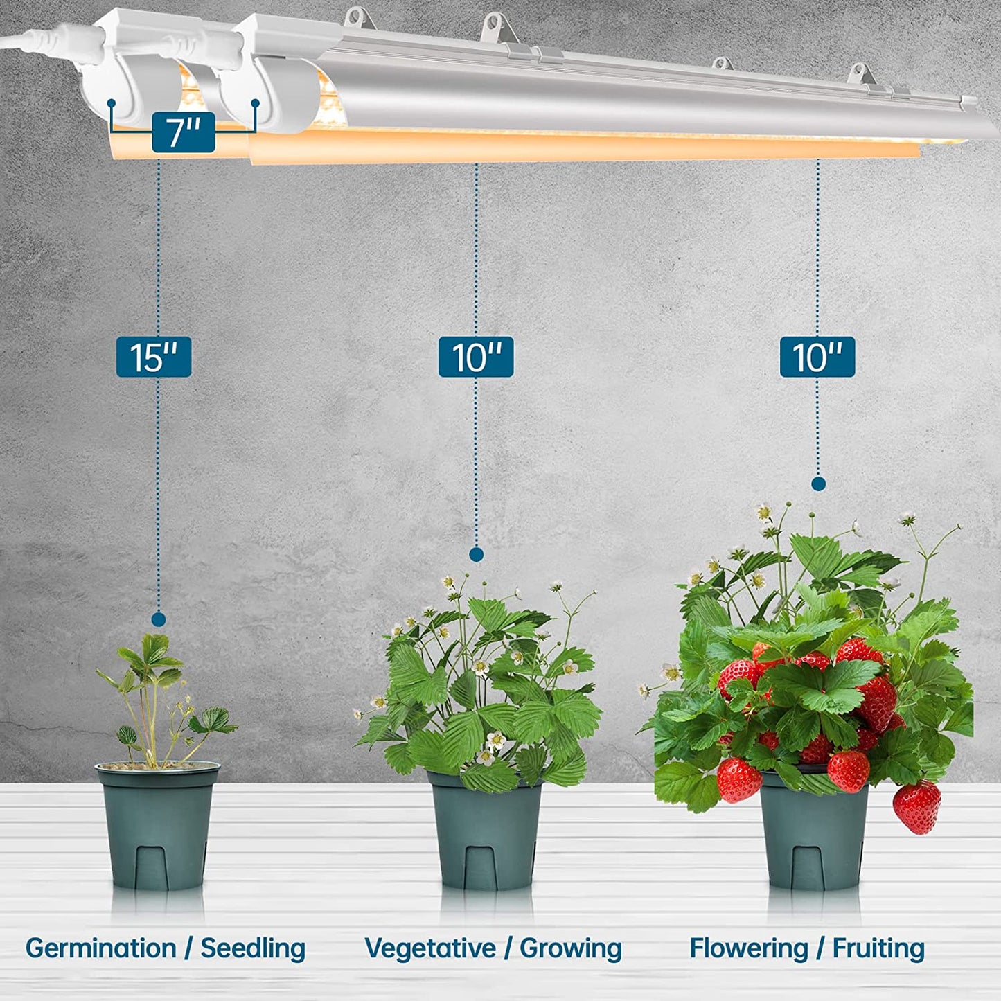 Plant Light, 144W(6 X 24W, 800W Equivalent), 2Ft T8, Super Bright, Full Spectrum Led Grow Light, T8 Integrated Growing Lamp Fixture for Indoor Plants, 6-Pack