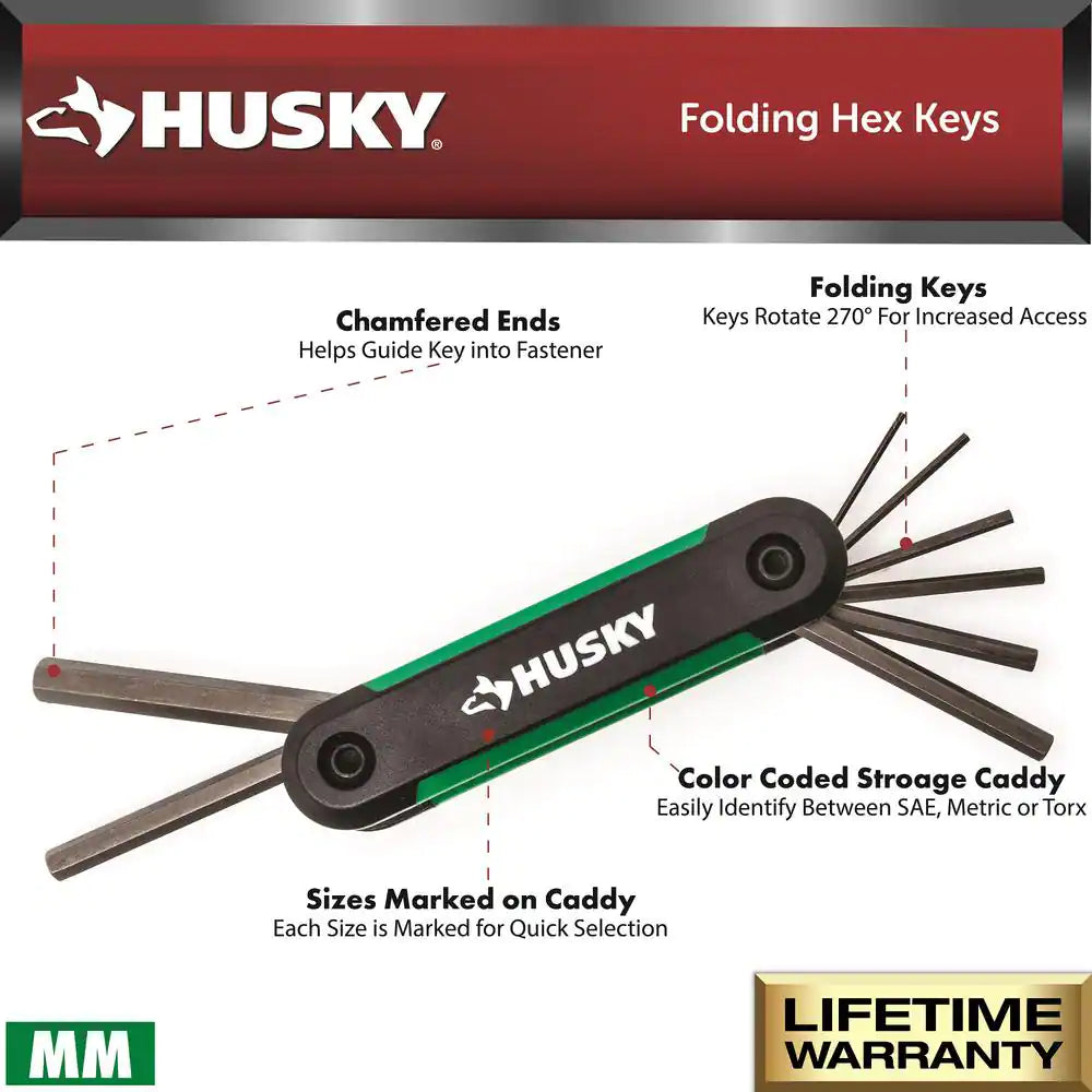 Sae/Metric Folding Hex Key Set with Bonus Torx Set (3-Piece)