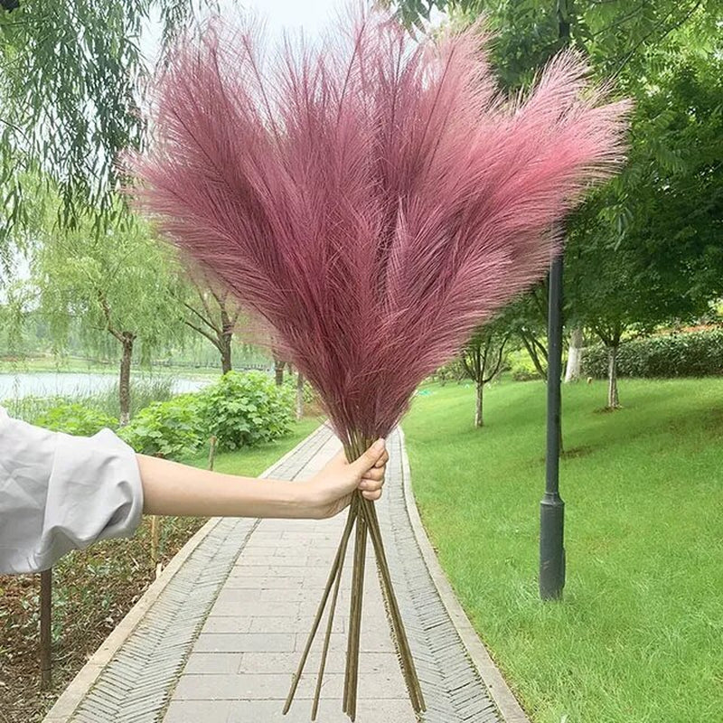 100-120Cm Big Silk Pampas Grass Flowers Pantas Artificiales Para Decoracion Simulation Plants for Home Decor Wedding Decoration