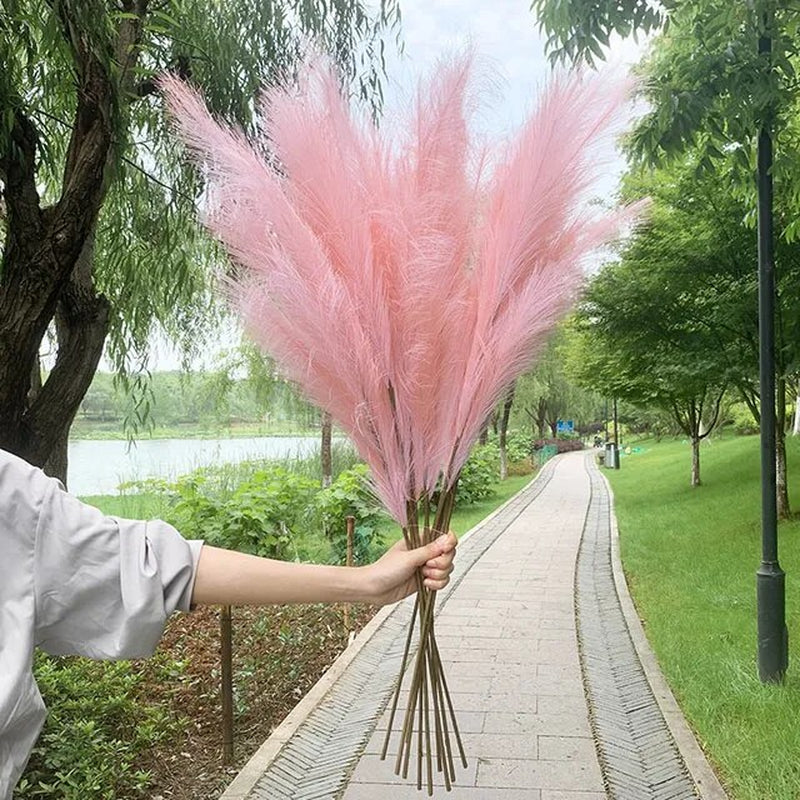 100-120Cm Big Silk Pampas Grass Flowers Pantas Artificiales Para Decoracion Simulation Plants for Home Decor Wedding Decoration