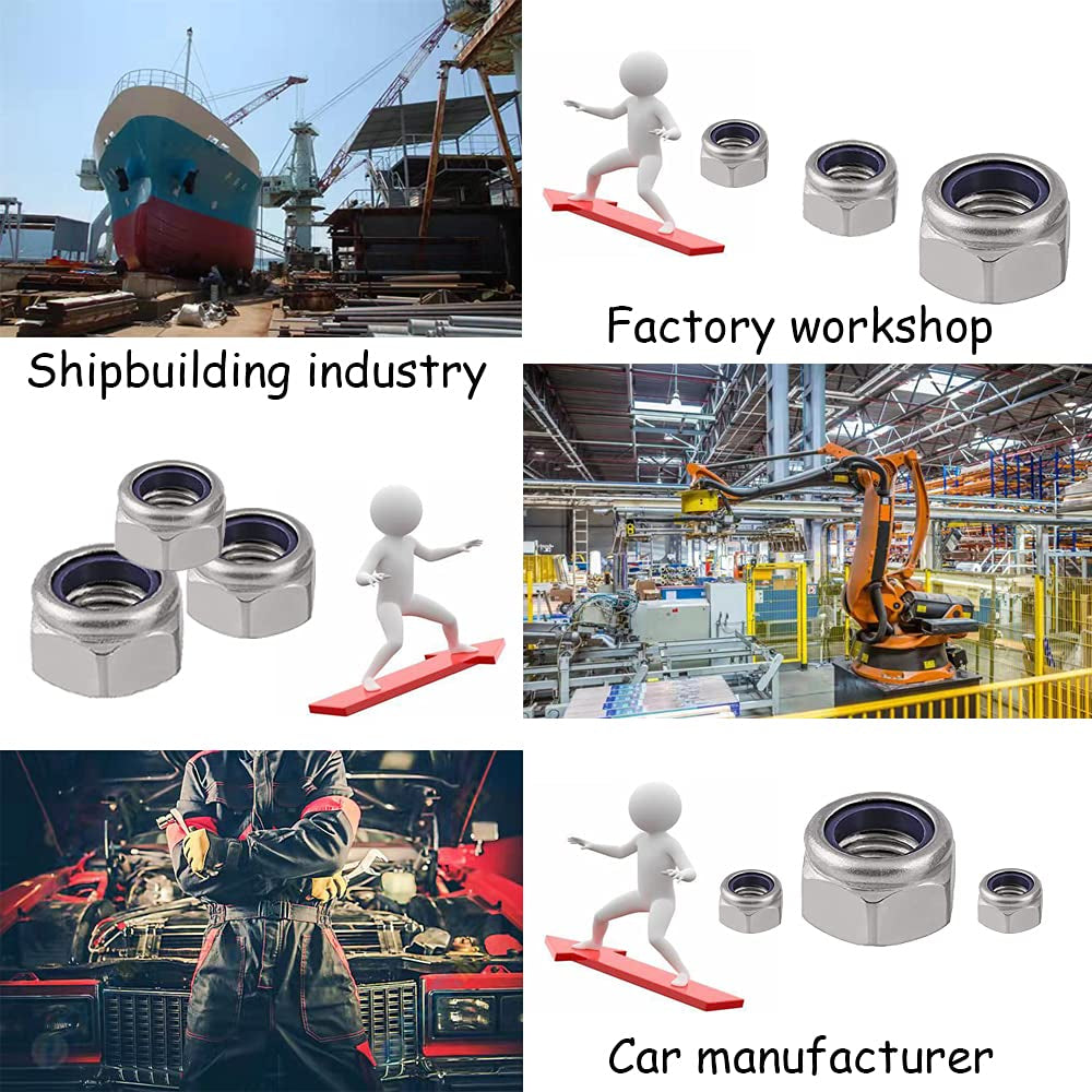 Lock Nuts M8 X 1.25Mm (30Pcs) Metric Hex Locknut, 304 18-8 Stainless Steel Nuts with Nylon Insert, Bright Finish, for Industrial and Construction Fasteners