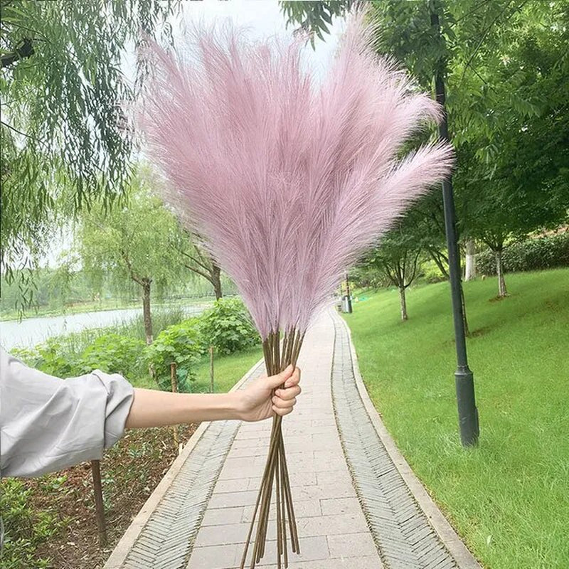 100-120Cm Big Silk Pampas Grass Flowers Pantas Artificiales Para Decoracion Simulation Plants for Home Decor Wedding Decoration