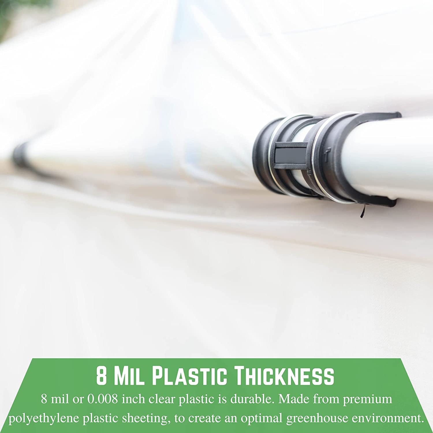 - Clear Greenhouse Plastic Sheeting - Ultra Durable - 8 Mil - (20' X 50') - 4 Year UV Resistant Polyethylene Greenhouse Film for Gardening, Farming, Agriculture