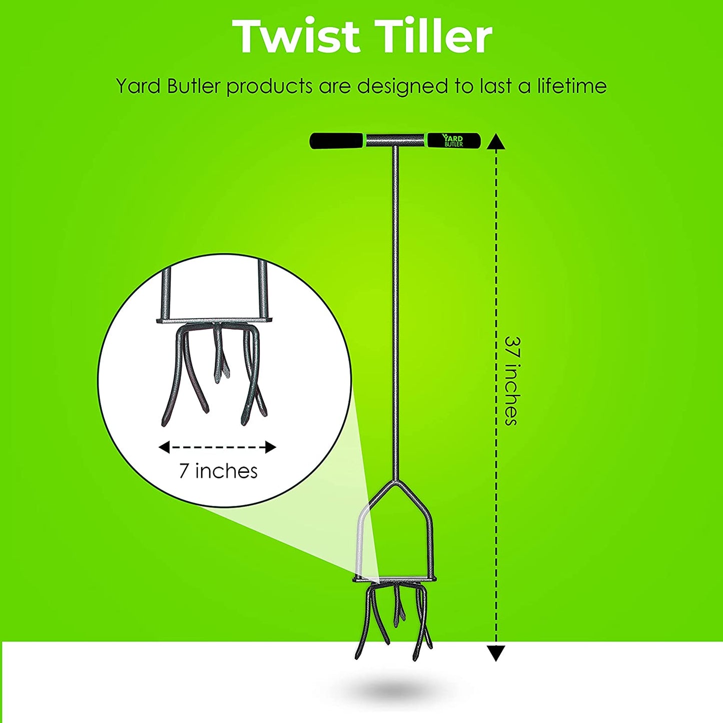 Twist Tiller Garden Cultivator & Hand Tiller Heavy Duty Garden Claw Hand Tool - ITNT-4