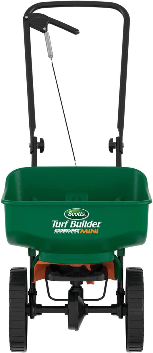 Turf Builder Edgeguard Mini Broadcast Spreader for Seed,Fertilizer,Salt,Ice Melt, Holds up to 5,000 Sq.Ft. Product