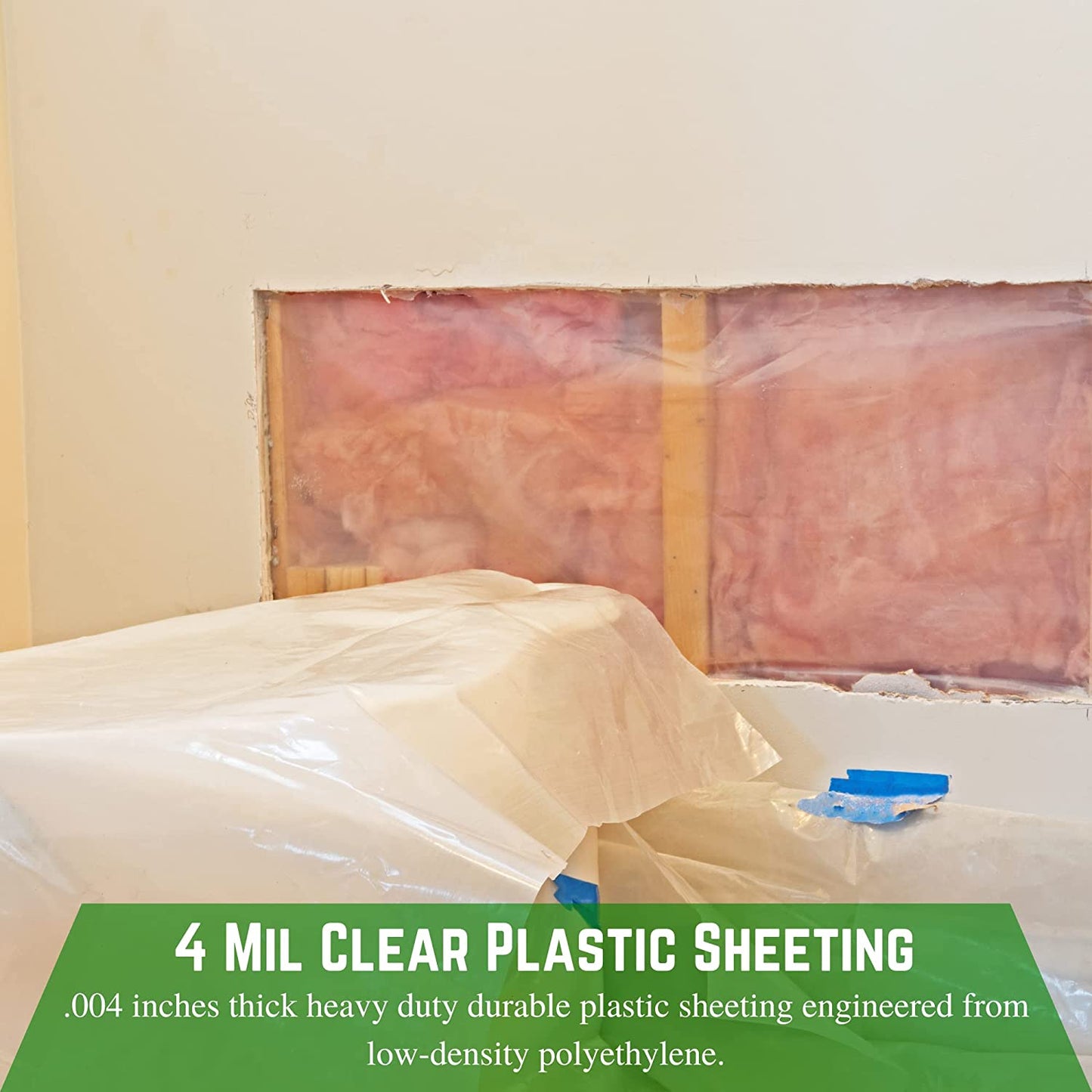 GHP-4ft x 200ft  Clear Plastic Sheeting - 4 Mil - (4' X 200') - 