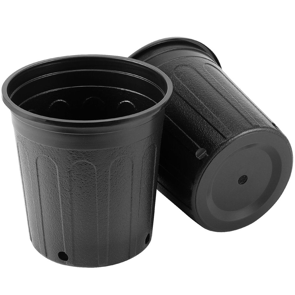 25 Pack 6.7 Inches 1 Gallon Trade Pots, Black Plastic Nursery Pots, Flower Plant Container Seed Starting Pots