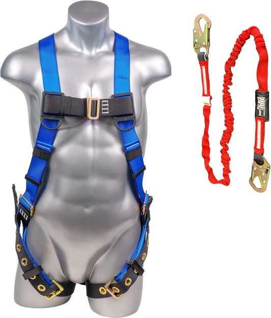 Full Body Harness 5Pt Adjustment, Dorsal D-Ring, Grommet Legs, and Fall Indicators