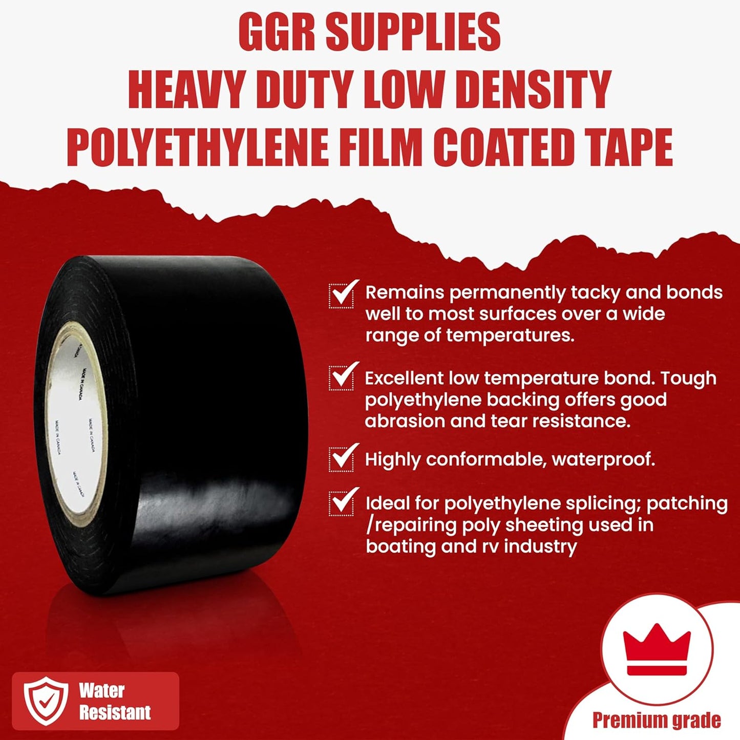 T.R.U. LDPE Heavy-Duty Greenhouse Polyethylene Repair Weatherseal Film Tape. Long Term UV Exposure Ideal for Sealing and Seaming. (Clear, 2" X 36 Yards)